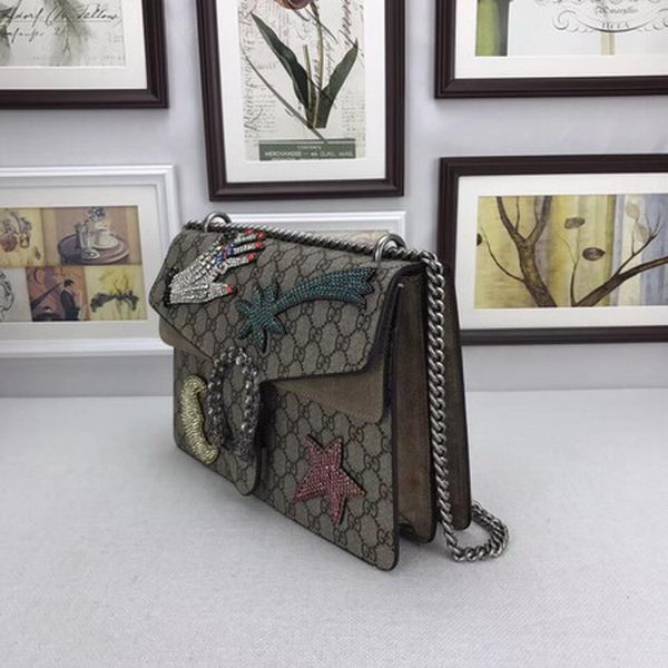 Gucci Dionysus Embroidered Shoulder Bag 403348 Khaki