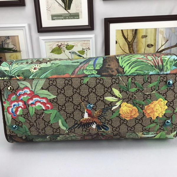 Gucci Tian GG Supreme Boston Bag 409527 Brown