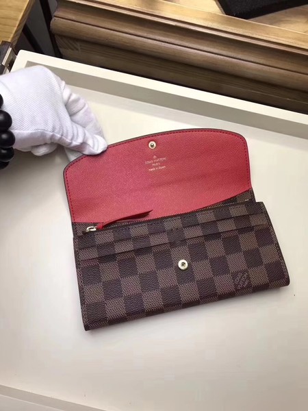 Louis Vuitton Damier Ebene Canvas EMILIE WALLET N63544 Red