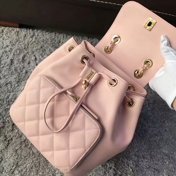 Chanel Original Calfskin Leather Backpack CHA2589 Light Pink