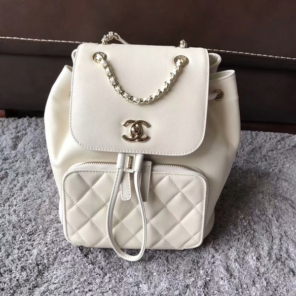 Chanel Original Calfskin Leather Backpack CHA2589 White