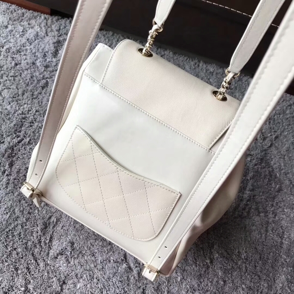 Chanel Original Calfskin Leather Backpack CHA2589 White