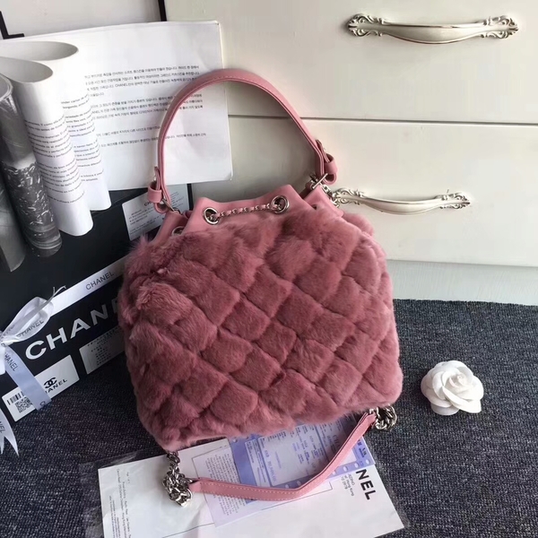 Chanel Cony Hair Tote Bag CH5529 Pink