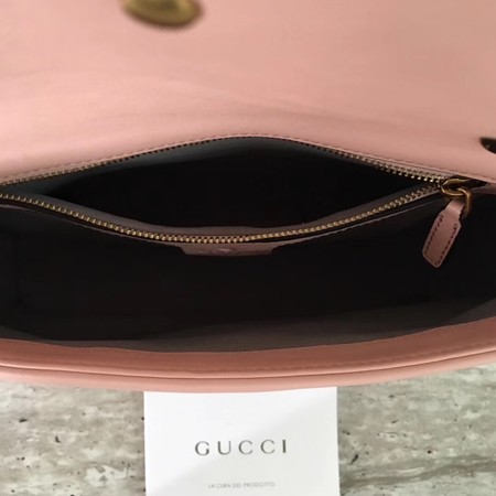 Gucci GG Marmont Matelasse Leather Shoulder Bag 443497 Pink