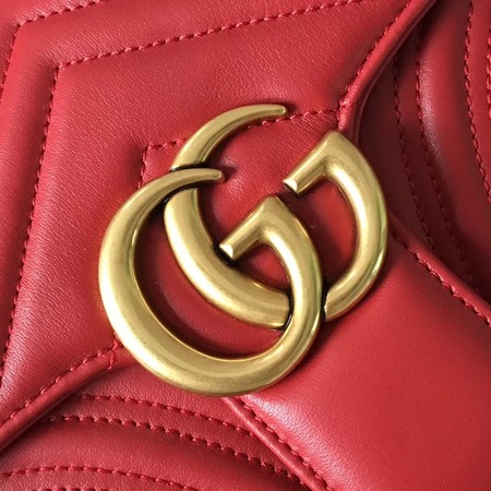 Gucci GG Marmont Matelasse Shoulder Bag 443497 Red