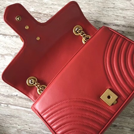 Gucci GG Marmont Matelasse Shoulder Bag 443497 Red