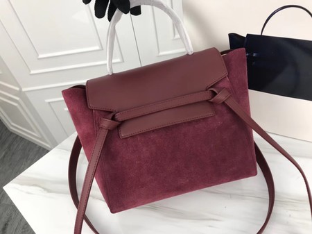 Celine Small Belt Bag Original Suede Leather A98310 Wine