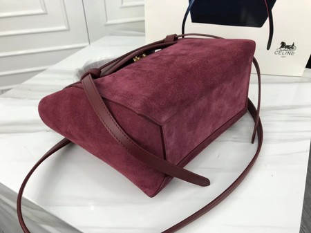 Celine Small Belt Bag Original Suede Leather A98310 Wine