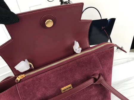 Celine Small Belt Bag Original Suede Leather A98310 Wine