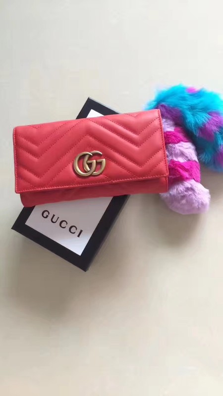 Gucci GG Marmont Continental Wallet 443436 Red