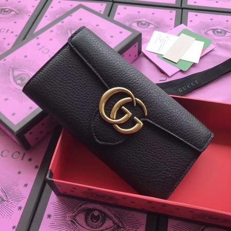 Gucci GG Marmont Matelasse Leather Wallet 400586 Black