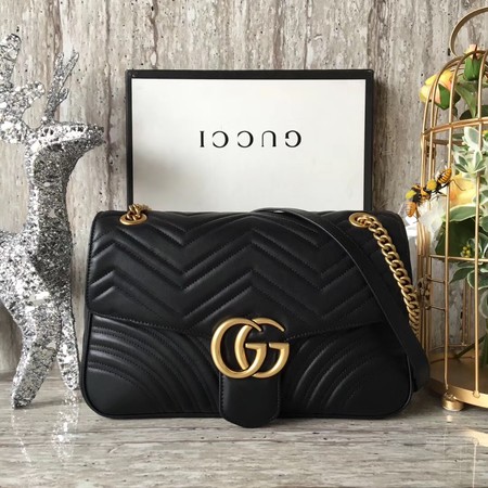 Gucci GG Marmont Matelasse Shoulder Bag 443496 Black