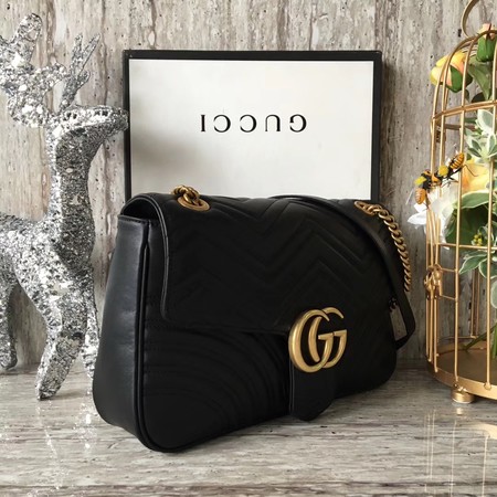 Gucci GG Marmont Matelasse Shoulder Bag 443496 Black