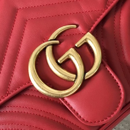 Gucci GG Marmont Matelasse Shoulder Bag 443496 Red