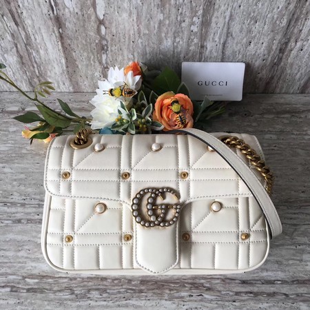 Gucci GG Marmont Matelasse Shoulder Bag 443497 OffWhite