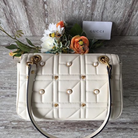 Gucci GG Marmont Matelasse Shoulder Bag 443497 OffWhite