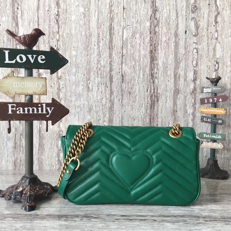 Gucci Now GG Marmont Matelasse Shoulder Bag 443496 Green