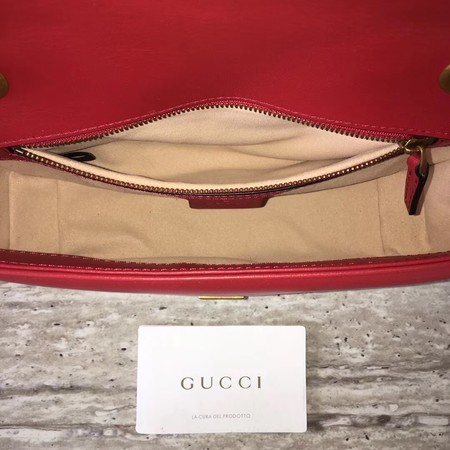 Gucci Now GG Marmont Matelasse Shoulder Bag 443496 Red