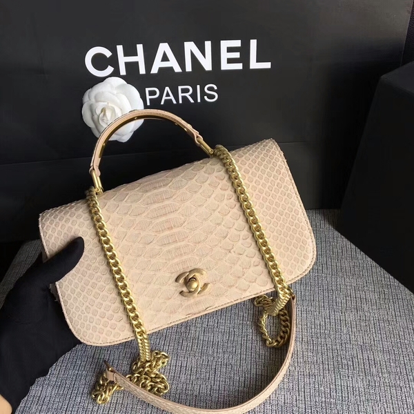 Chanel 2017 Original Python Leather Shoulder Bag 8127 Camel