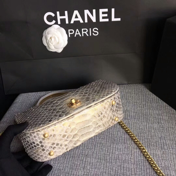 Chanel 2017 Original Python Leather Shoulder Bag 8127 Grey