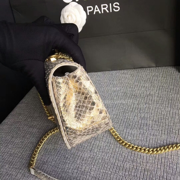 Chanel 2017 Original Python Leather Shoulder Bag 8127 Grey