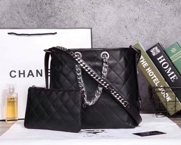 Chanel Calfskin Leather Tote Bag 25806 Black