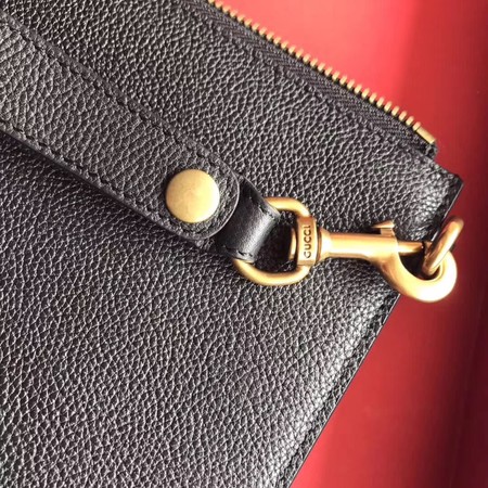 Gucci GG Marmont Calfskin Leather Clutch 466489 Black