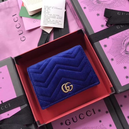 Gucci GG Marmont Card Case 466492 Blue