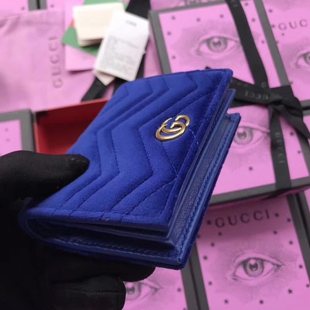 Gucci GG Marmont Card Case 466492 Blue