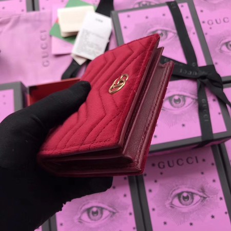 Gucci GG Marmont Card Case 466492 Red