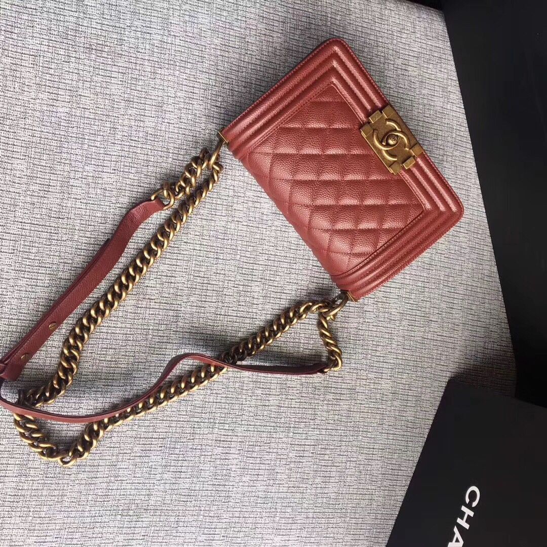 Boy Chanel Flap Bag Original Leather A67086 Red