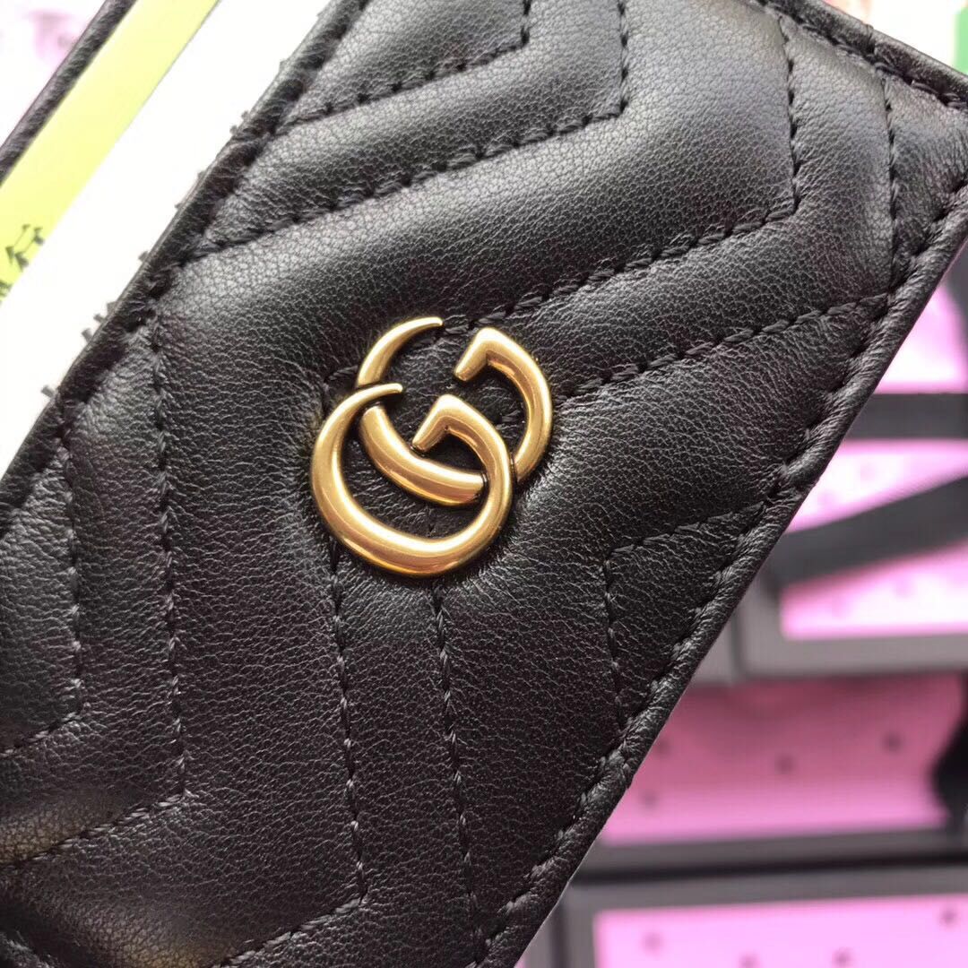 Gucci Leather Card Case 499360 Black