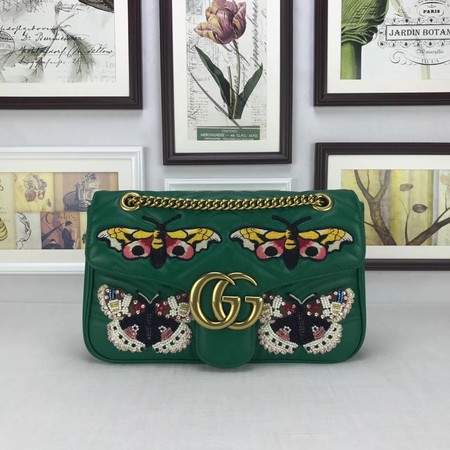 Gucci Now GG Marmont Matelasse Shoulder Bag 443496 Green