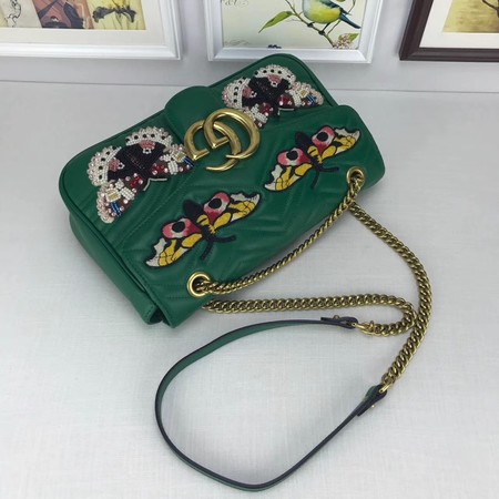 Gucci Now GG Marmont Matelasse Shoulder Bag 443496 Green