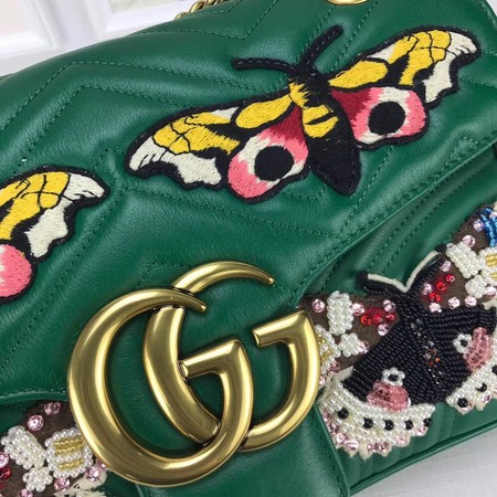 Gucci Now GG Marmont Matelasse Shoulder Bag 443496 Green