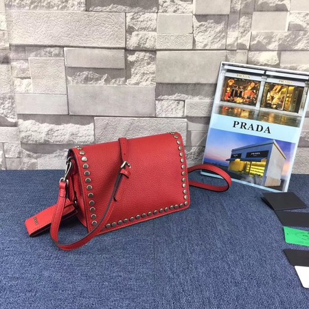 Prada Etiquette Bag Calfskin Leather 1BD082 Red