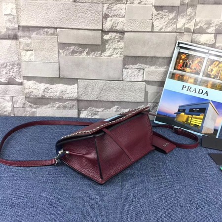 Prada Etiquette Bag Calfskin Leather 1BD082 Wine