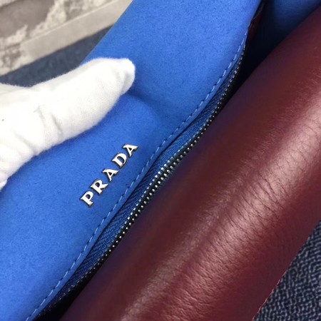 Prada Etiquette Bag Calfskin Leather 1BD082 Wine