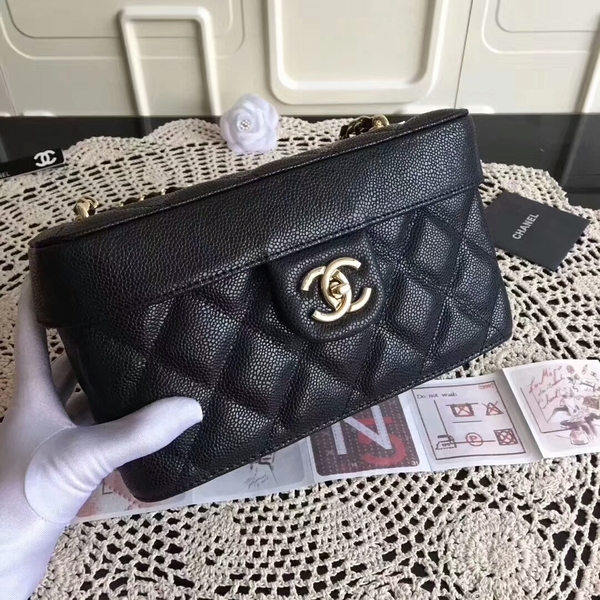 Chanel Cosmetic Bag Caviar Leather CHA6600 Black