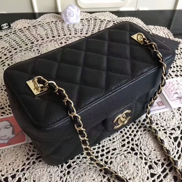 Chanel Cosmetic Bag Caviar Leather CHA6600 Black