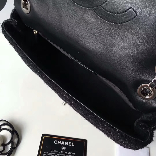 Chanel Original Suede Leather Flap Shoulder Bag A8128 Black