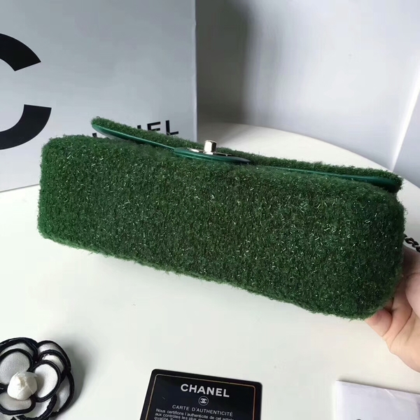 Chanel Original Suede Leather Flap Shoulder Bag A8128 Green