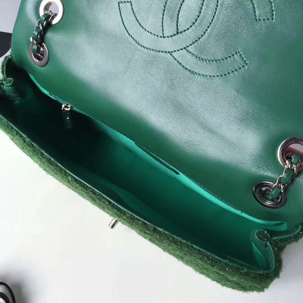 Chanel Original Suede Leather Flap Shoulder Bag A8128 Green