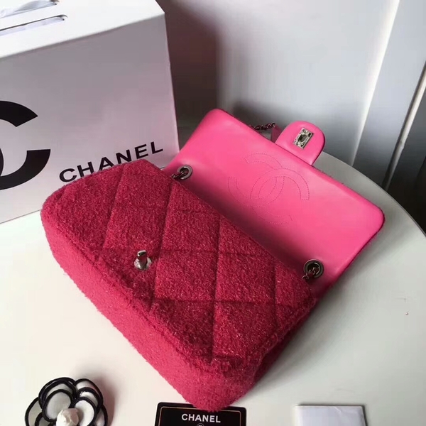 Chanel Original Suede Leather Flap Shoulder Bag A8128 Pink