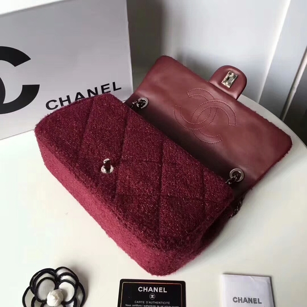 Chanel Original Suede Leather Flap Shoulder Bag A8128 Red