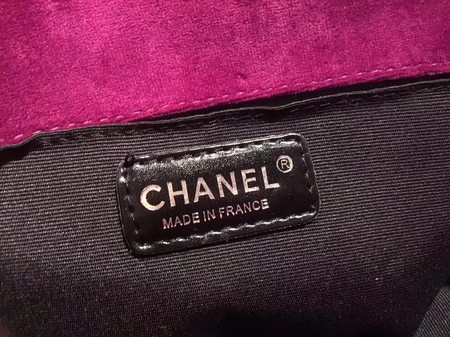 Boy Chanel Flap Shoulder Bag Chevron Velvet Leather A67068C Purple