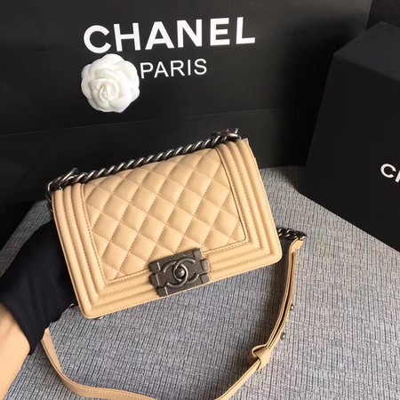 Boy Chanel Flap Shoulder Bag Sheepskin Leather A67085 Apricot