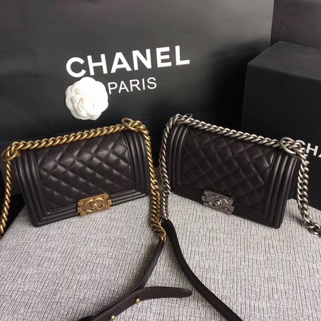 Boy Chanel Flap Shoulder Bag Sheepskin Leather A67085 Black