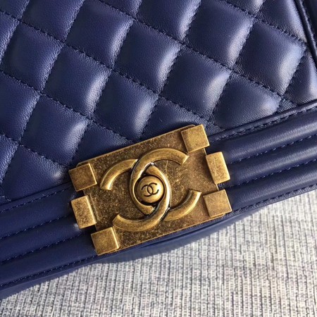 Boy Chanel Flap Shoulder Bag Sheepskin Leather A67085 Blue