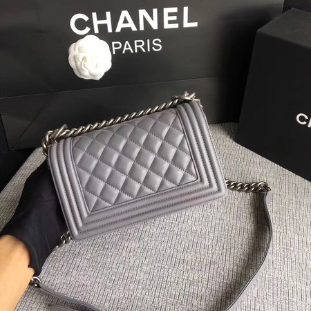 Boy Chanel Flap Shoulder Bag Sheepskin Leather A67085 Grey